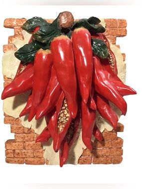 KMC Red Chili Pepper Resin Wall Accent Home Decor Vintage